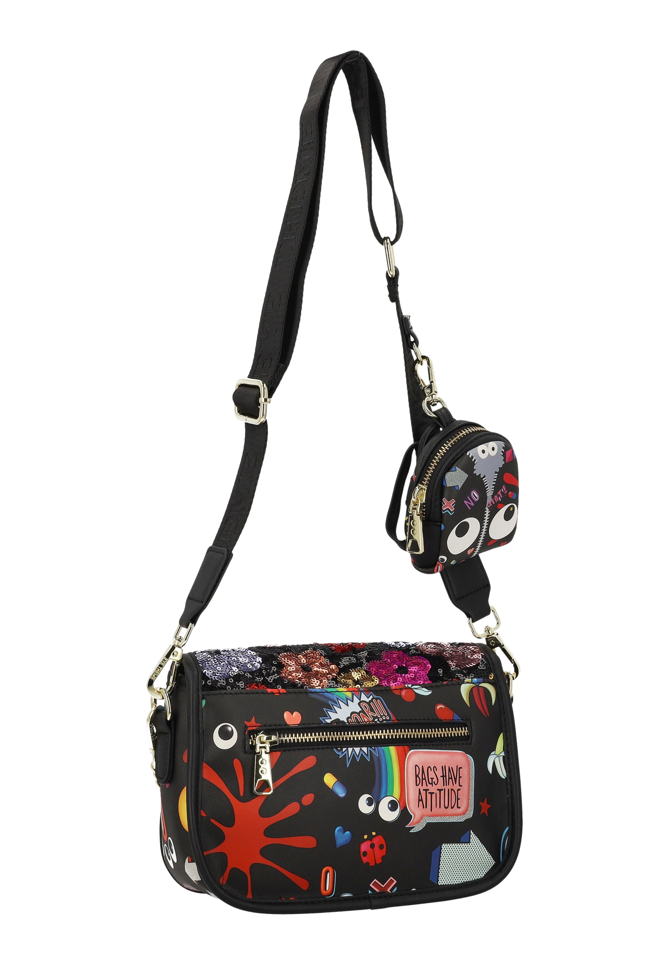 MYMO Crossbody Bag 'Eyetheme' in Black