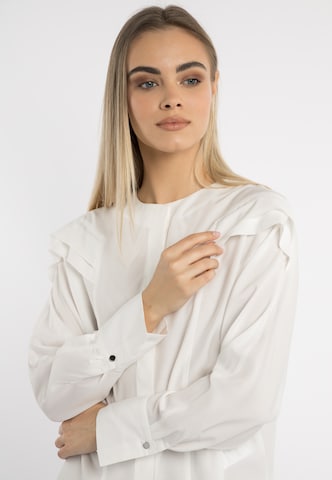 DreiMaster Klassik Bluse in Weiß
