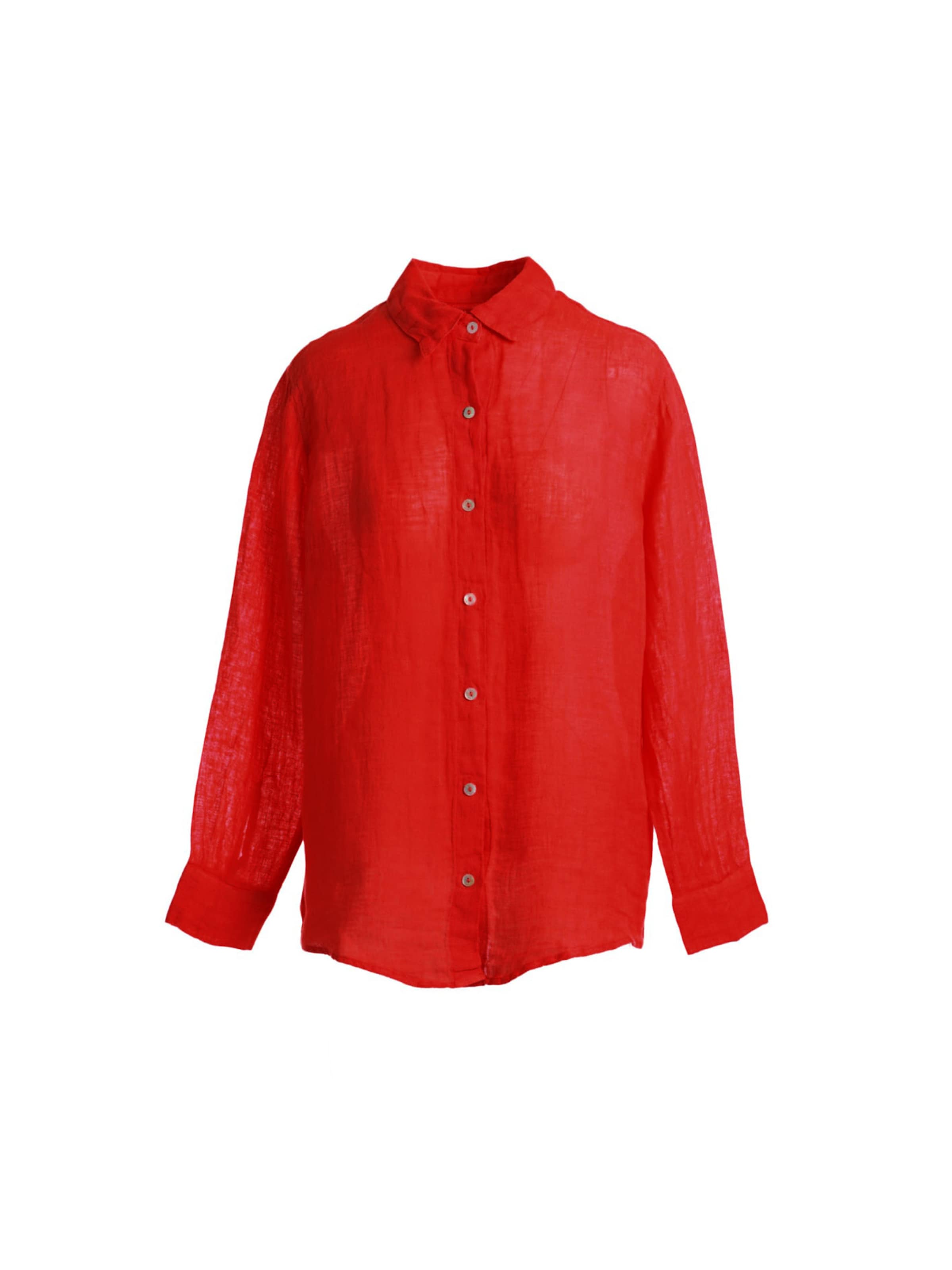 Haris Cotton Blouse in Rood: voorkant