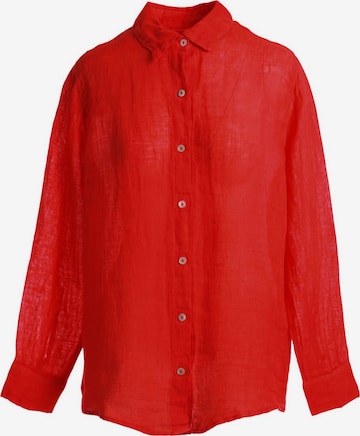 Camicia da donna di Haris Cotton in rosso: frontale