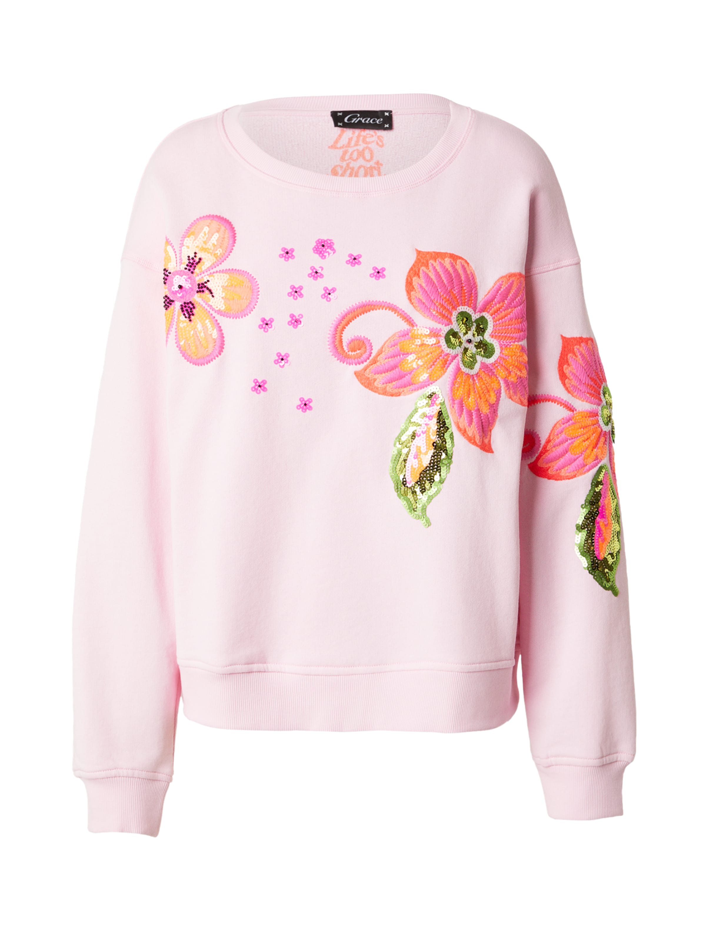 Grace Sweatshirt 'Flower' in Pink: front