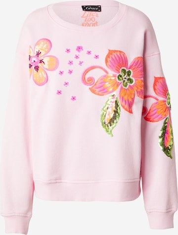 Grace - Sudadera 'Flower' en rosa: frente