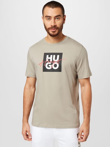 HUGO Red - Camisa 'Dalpaca' em bege: frente