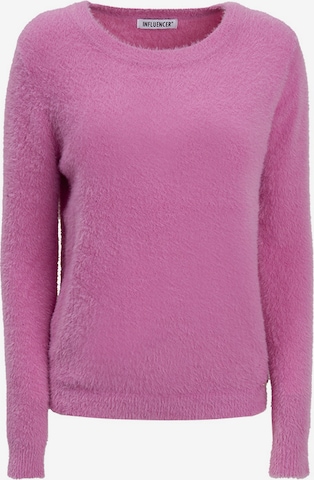 rozā Influencer Džemperis: no priekšpuses