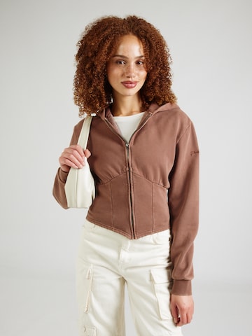 Veste de survêtement GUESS Originals en marron : devant
