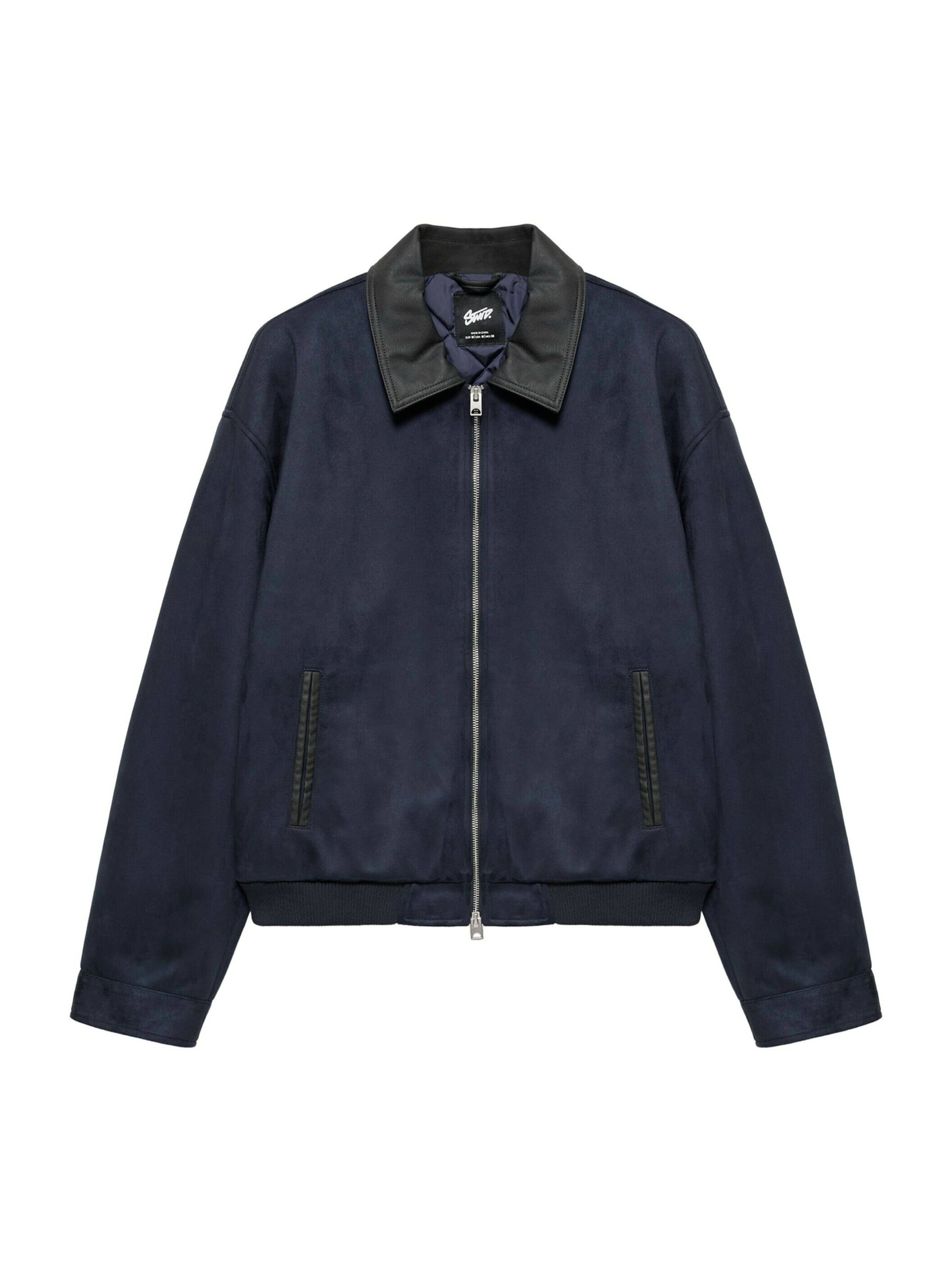 Geacă de primăvară-toamnă de la Pull&Bear pe albastru: față