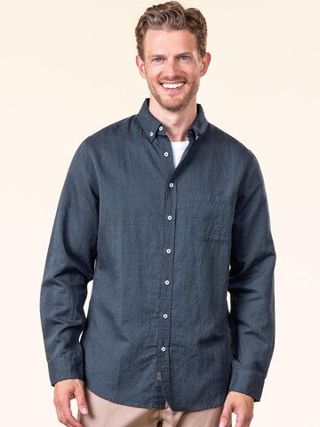 Living Crafts Comfort fit Button Up Shirt 'ROB' in Blue