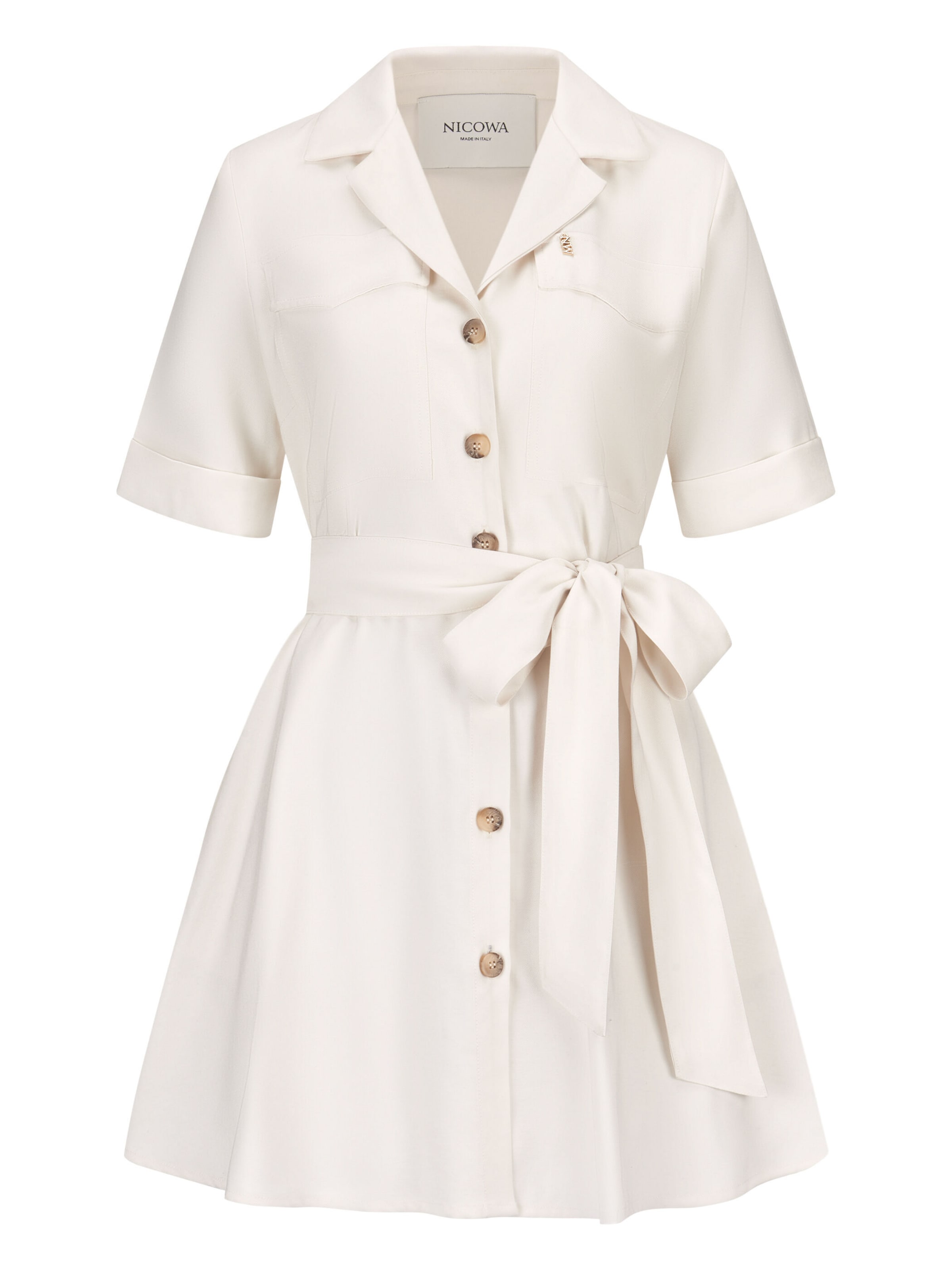 Nicowa Hemdblusenkleid CIALONO in Weiß: Vorderseite