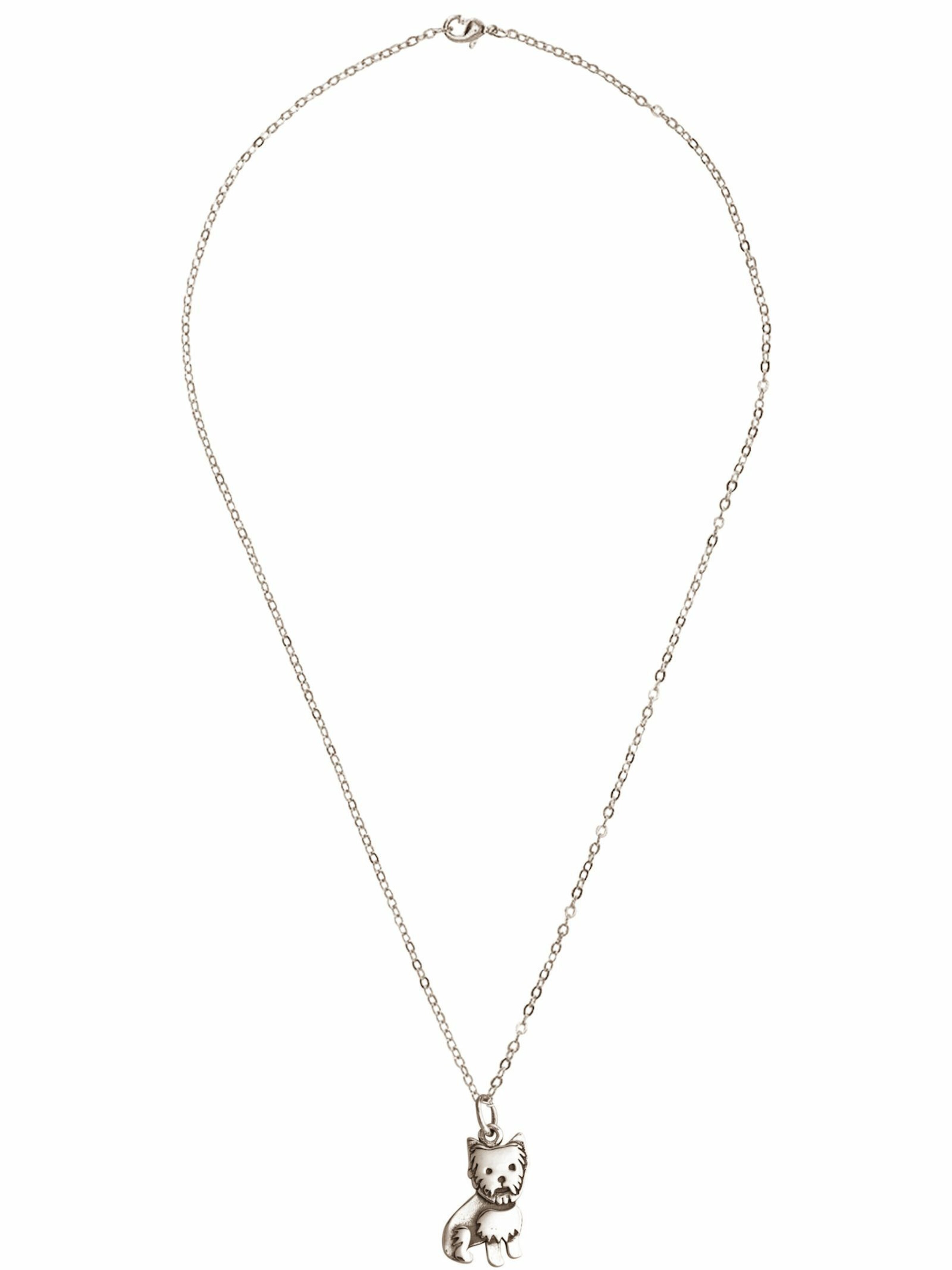 Gemshine Necklace 'Yorkshire Terrier Hund' in Silver: front