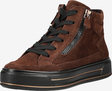 Baskets hautes ARA en marron : devant