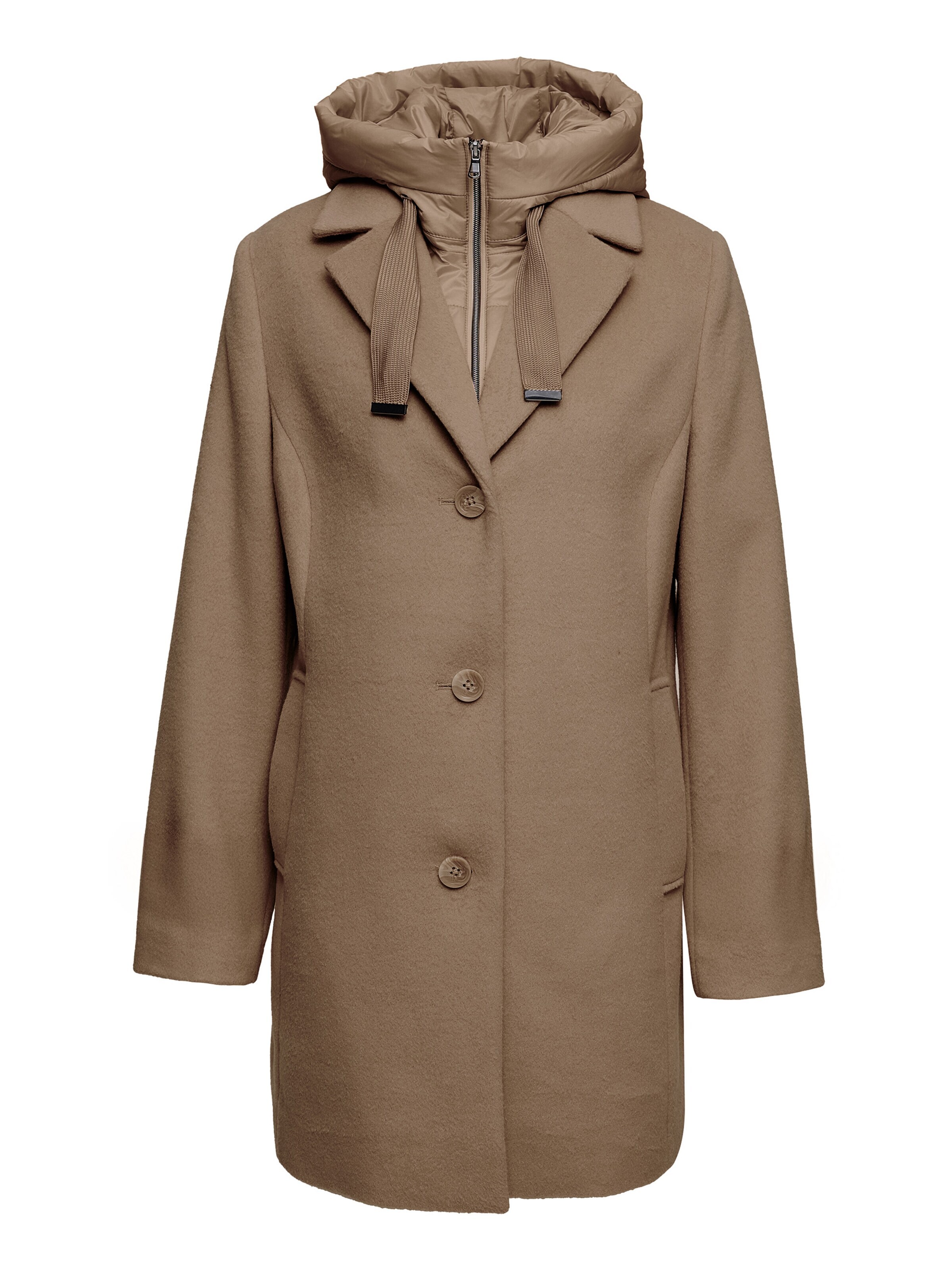 MANISA Between-Season Jacket 'Wolljacke' in Brown: front