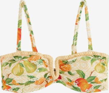 B by Ted BakerBandeau Bikini gornji dio 'Fruit' - žuta boja: prednji dio