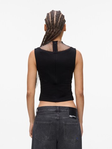 KARL LAGERFELD JEANS Top 'Chainmail' - Čierna