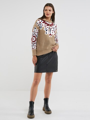 BIG STAR Pullover 'AZTEKA' in Beige