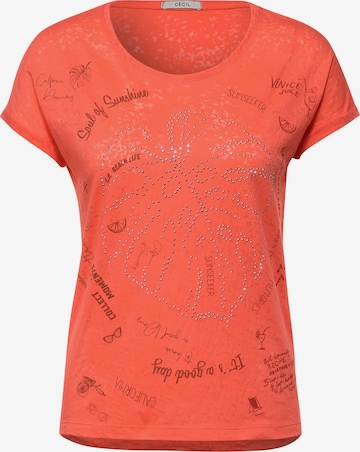 CECIL T-Shirt in Orange: front