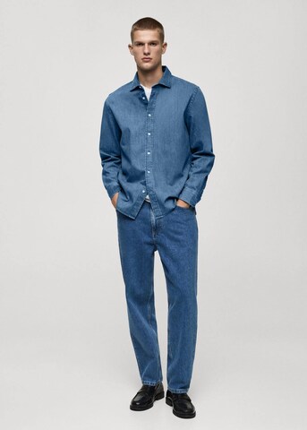 MANGO MAN Regular Fit Hemd 'Robin' in Blau