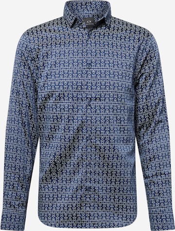 ARMANI EXCHANGE Button Up Shirt in Blue: front