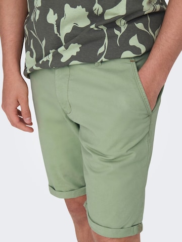 Only & Sons Regular Chino 'Peter' in Groen
