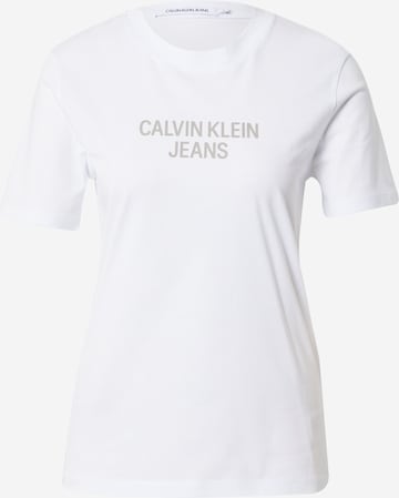 T-shirt Calvin Klein Jeans en blanc : devant