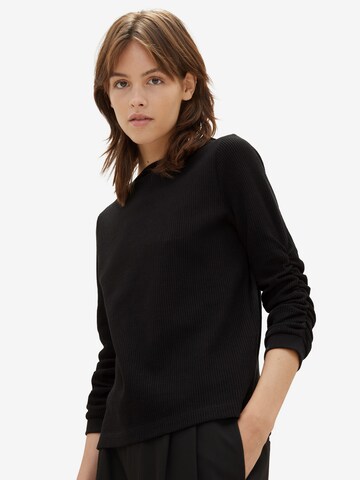 TOM TAILOR DENIM Sweatshirt in Schwarz