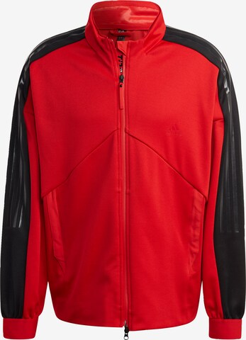 ADIDAS SPORTSWEAR Athletic Zip-Up Hoodie in Red: front