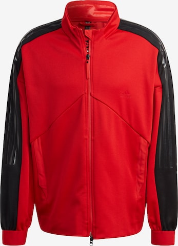 ADIDAS SPORTSWEAR Athletic Zip-Up Hoodie in Red: front