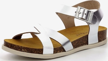 Kickers Strap Sandals in Silver: front