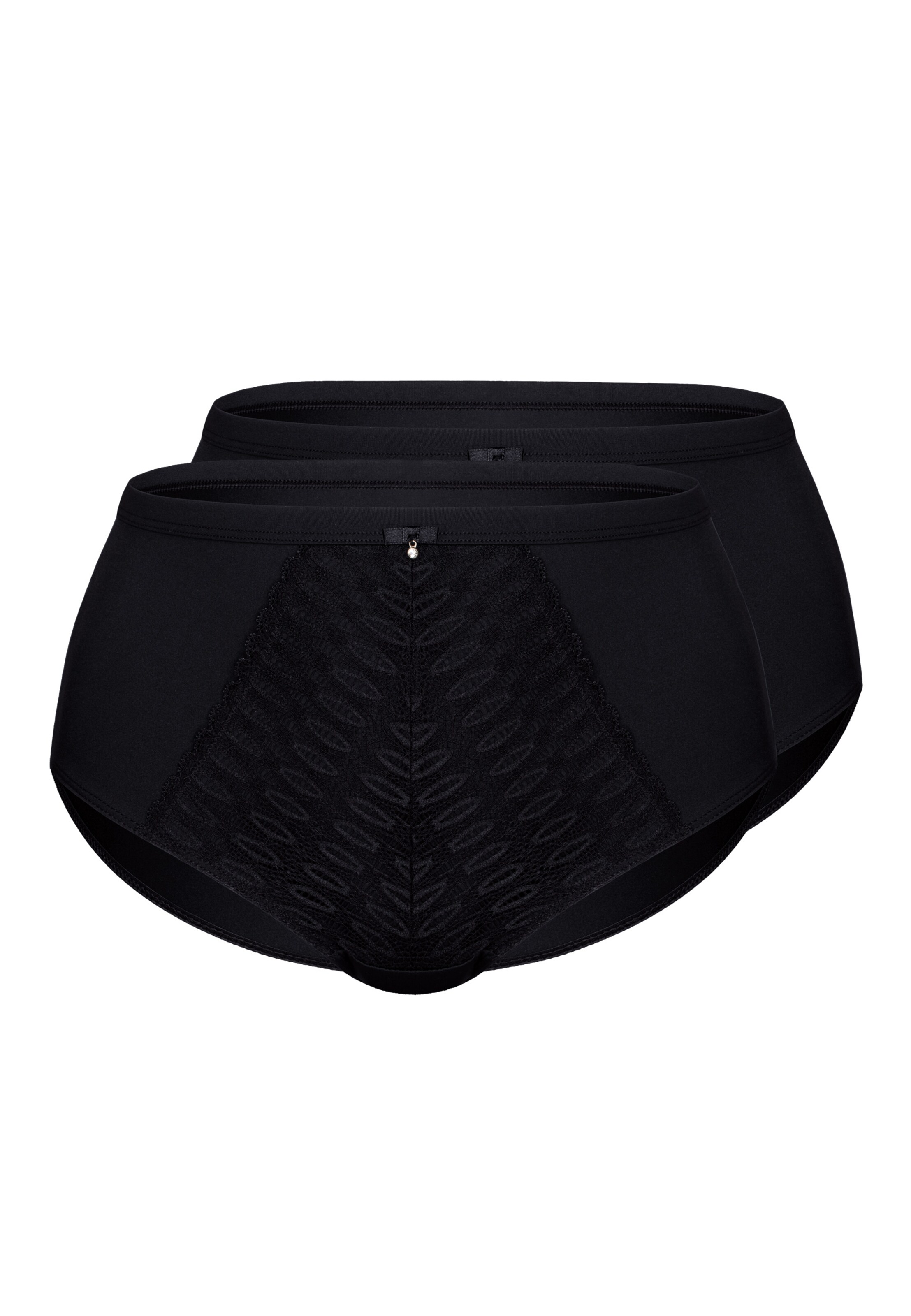 sassa Taillenslip 'FEMININE MICRO' 2er Pack in Schwarz: Vorderseite