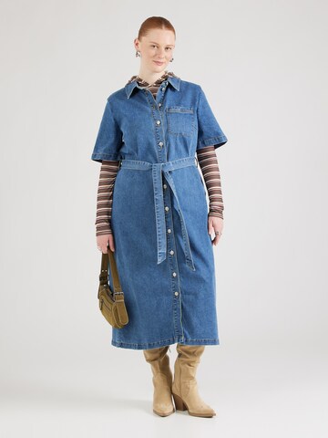 Abito camicia 'LANA GUA' di ONLY Carmakoma in blu: frontale