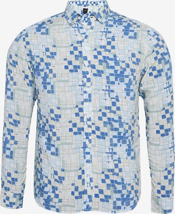 Campus Sutra Regular fit Button Up Shirt 'Landon ' in Blue: front