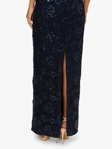 Adrianna Papell Langes Abendkleid 'Sequin Lace Combo Column Gown' in Blau