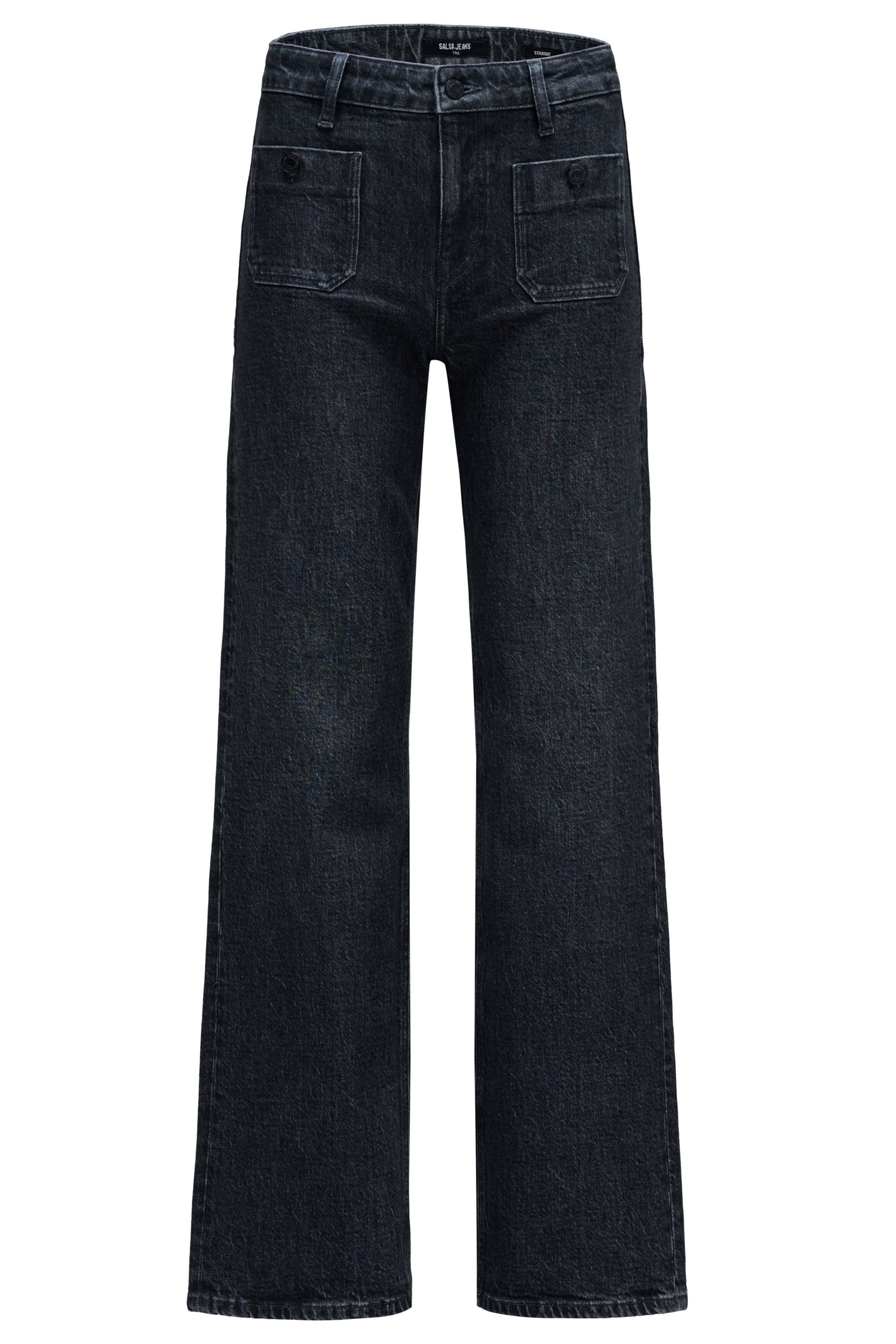 Salsa Jeans Tapered Jeans in Zwart: voorkant