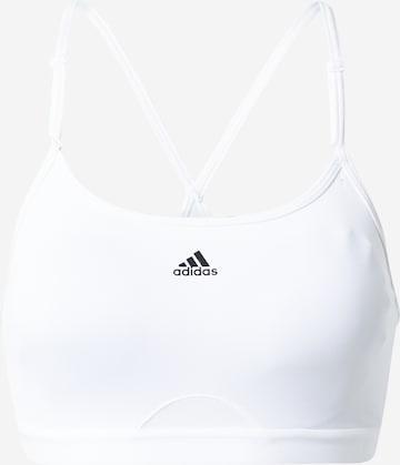 ADIDAS PERFORMANCE Sports Bra in White: front