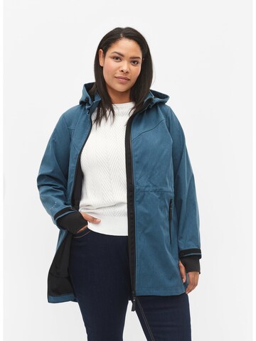 Zizzi Athletic Jacket 'MAURA' in Blue: front