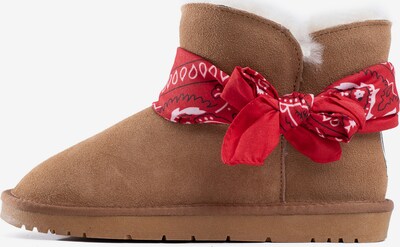 Gooce Botas de neve 'Willow' em castanho claro / vermelho / branco, Vista do produto