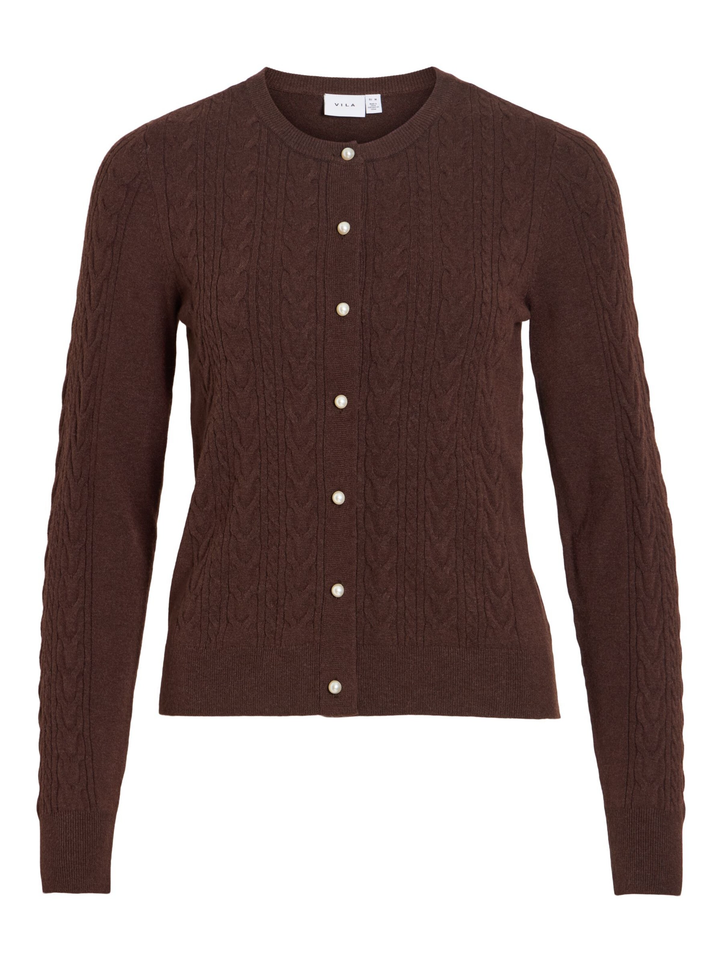 VILA Strickjacke 'VIKerry' in XS in schoko, Produktansicht