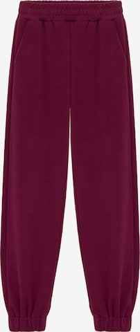 No Matter What Tapered Trousers in Red: front