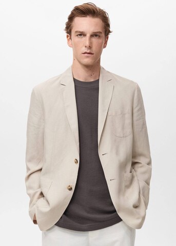 MANGO MAN Slim fit Suit Jacket 'Delave' in Beige: front