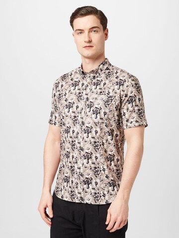 Coupe regular Chemise 'Trostol' Matinique en marron : devant