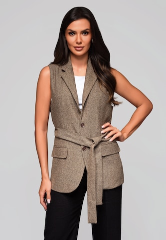 Ombre Vest in Beige: front