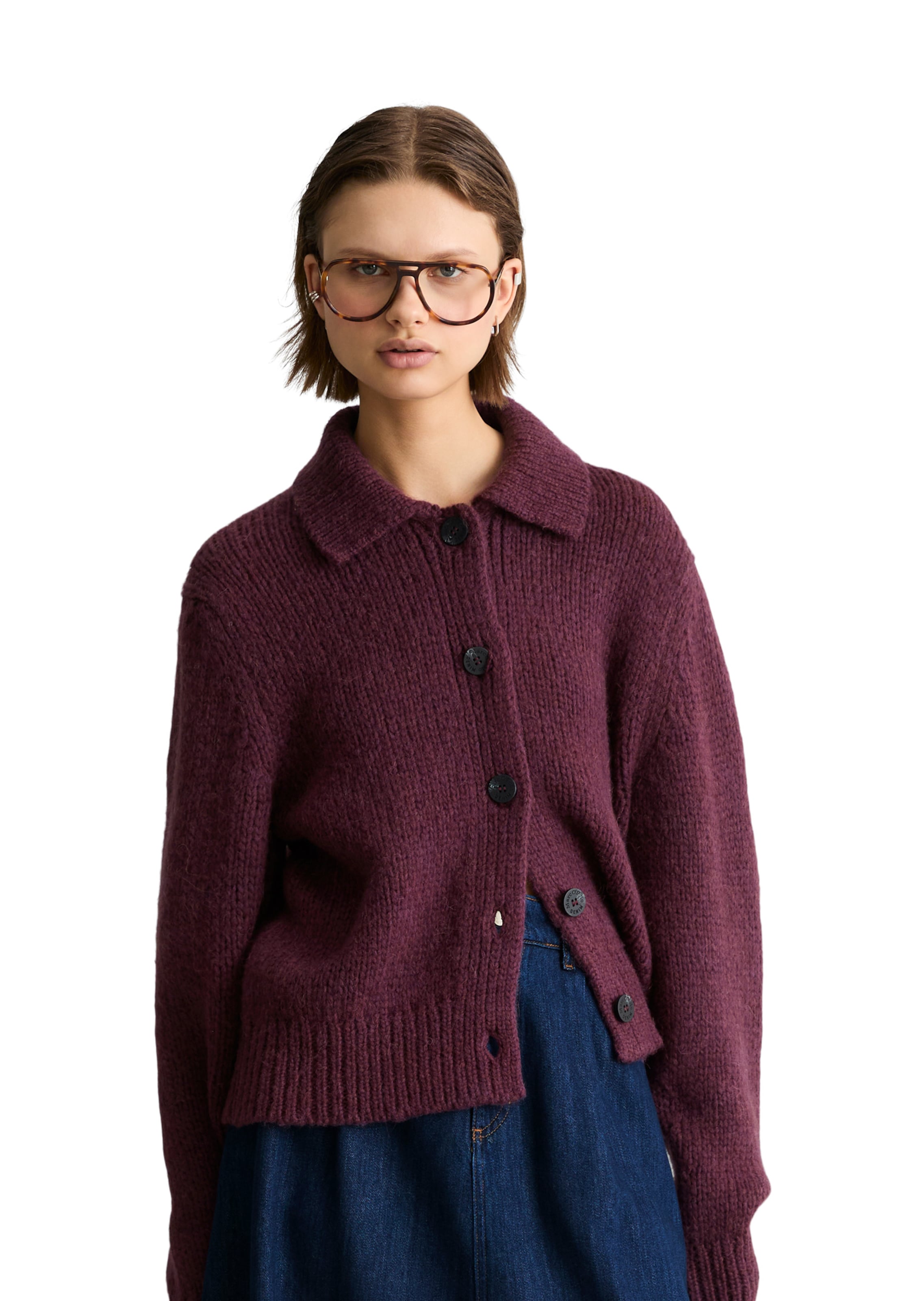 Marc O'Polo DENIM Strickjacke in Rot: Vorderseite