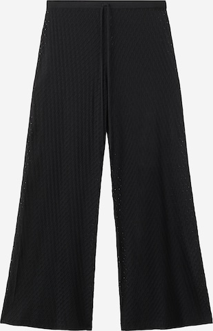MANGO Wide Leg Housut 'MASETA' värissä musta: etupuoli