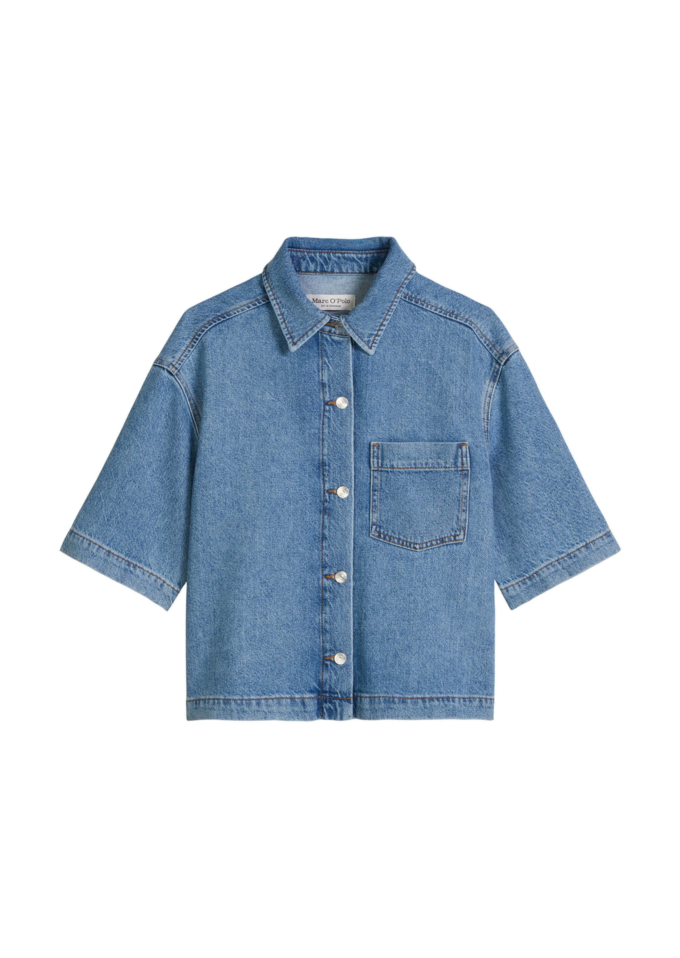 Marc O'Polo Blouse in de kleur Lichtblauw, Productweergave