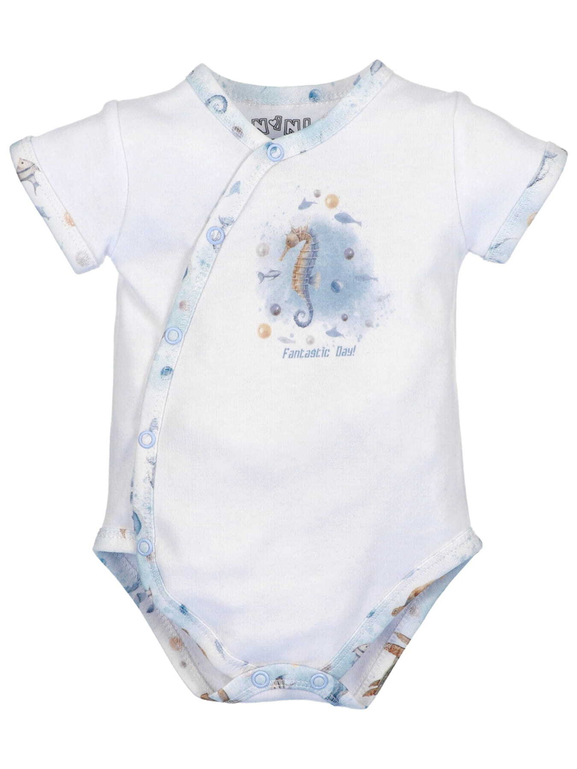 Barboteuse / body 'Meerestiere' NINI en blanc : devant