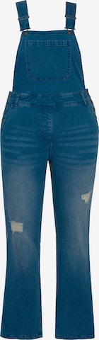 Ulla Popken Tapered Tuinbroek in Blauw: voorkant