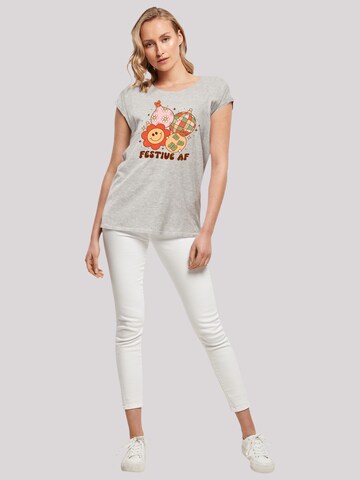 T-shirt 'Festive AF Christmas Tree Balls' F4NT4STIC en gris