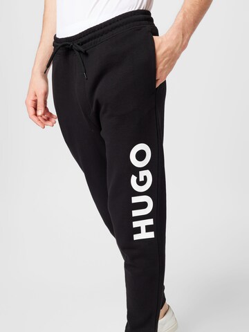 HUGO Red Tapered Trousers in Black