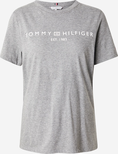 TOMMY HILFIGER Majica u siva melange / bijela, Pregled proizvoda