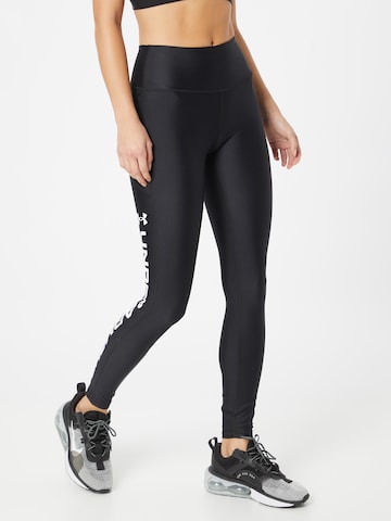 UNDER ARMOUR Skinny Sportovní kalhoty – černá: přední strana