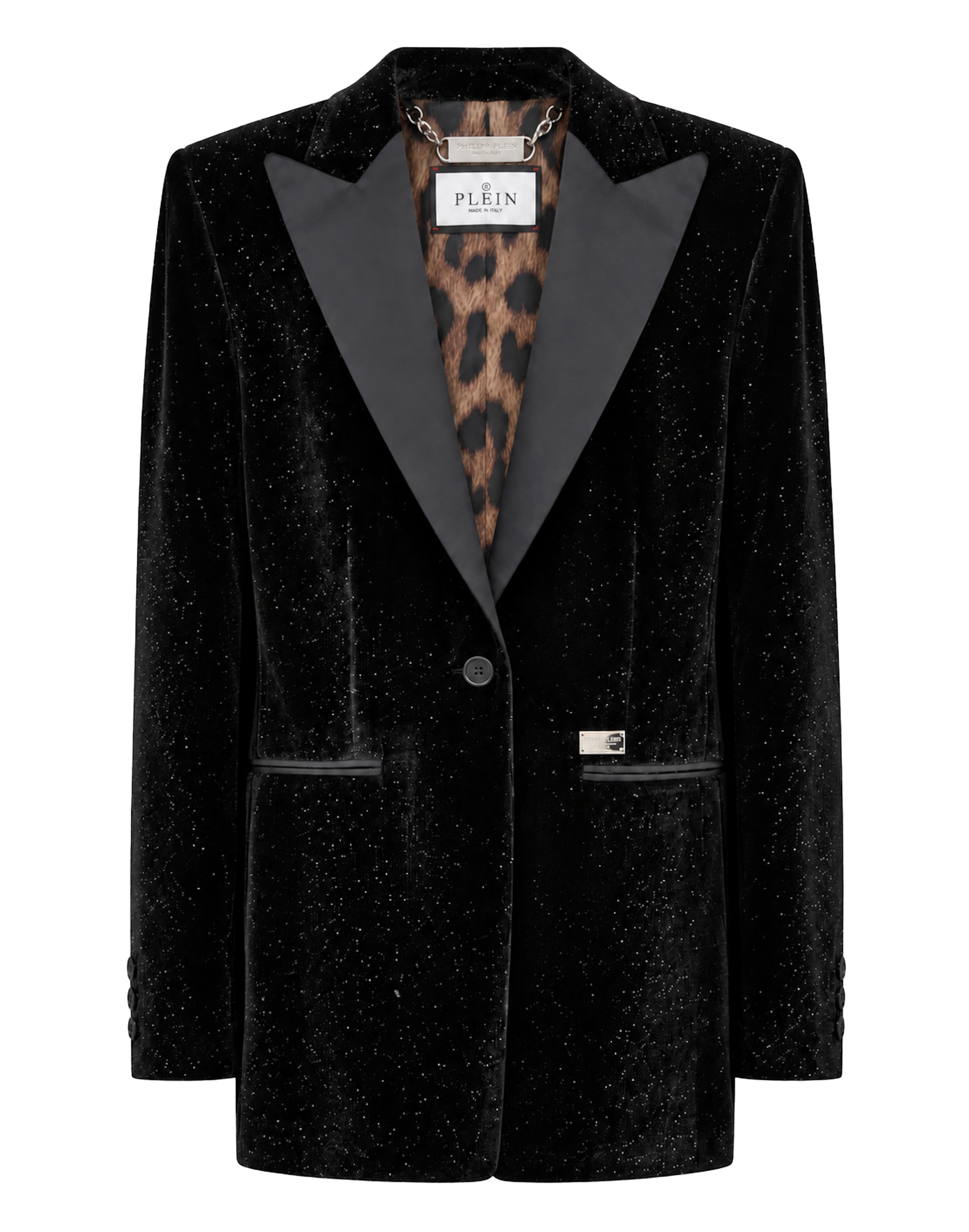 Philipp Plein - Blazer ' Glitter ' en negro: frente